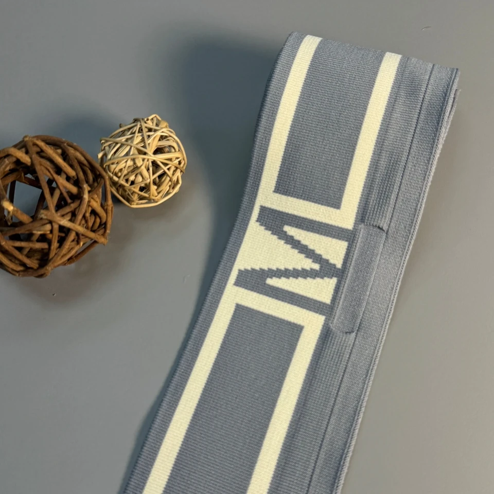 Пояс трикотажний довяз D#3 М (8.5см*90 см), світлий сірий