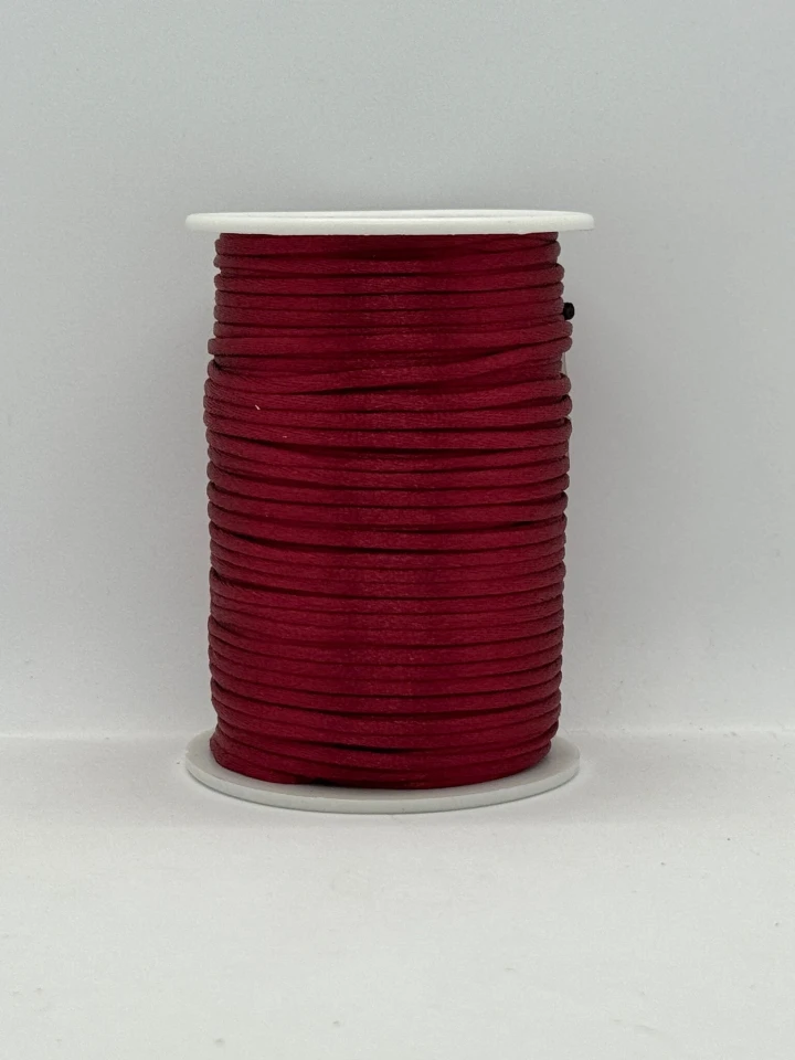 Шнур атласний корсетний 2.3 мм (100 ярдів/91,44 м.), 3 темний бордовий