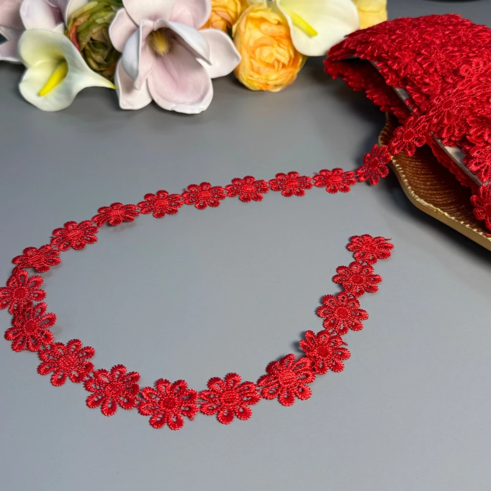 Мереживо поліестер ВВ102551а 2,5 см(30 ярдів/27.3 м.), 163 червоний