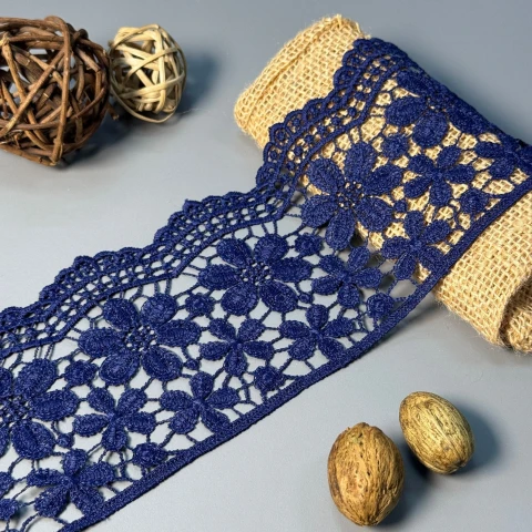 Мереживо поліестер 147 10 см.(19.8-20 метрів), синій (19.8 метрів)