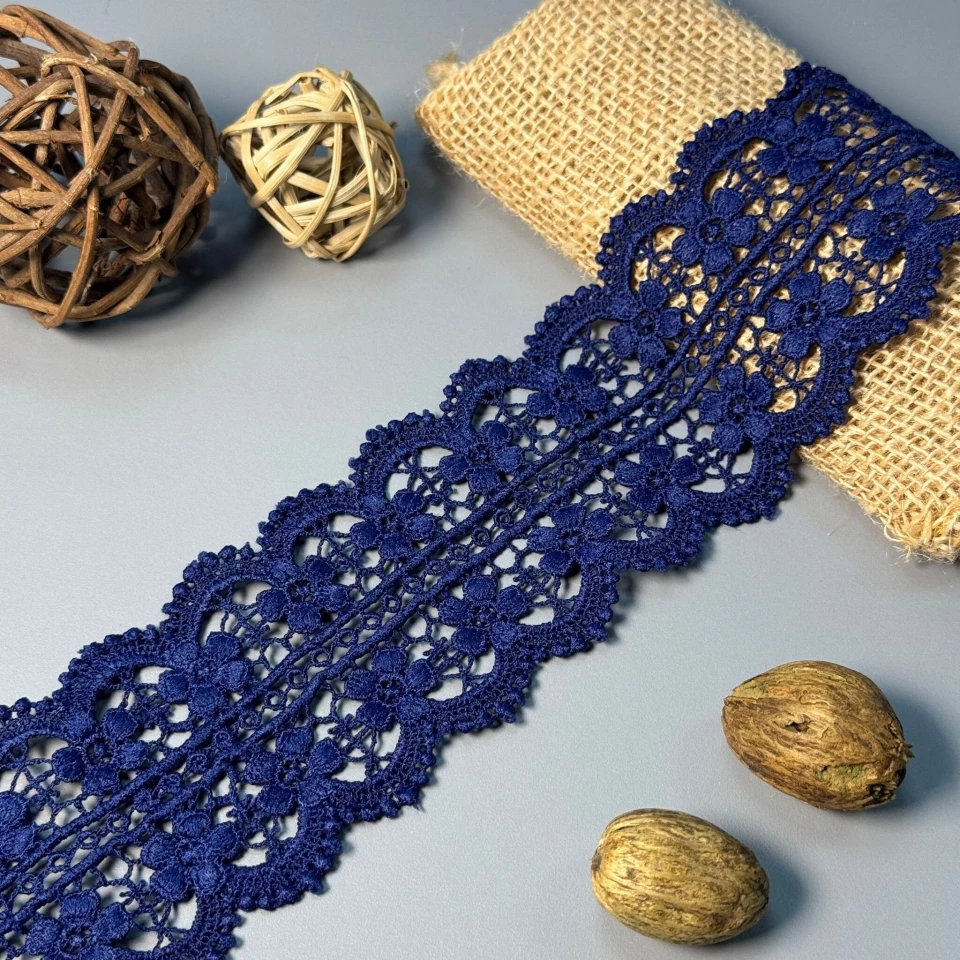 Мереживо поліестер 171 7 см.(19.7 метрів), синій