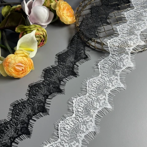 Мереживо французьке J73128 6.5 см. (20*3 м.), теплий білий