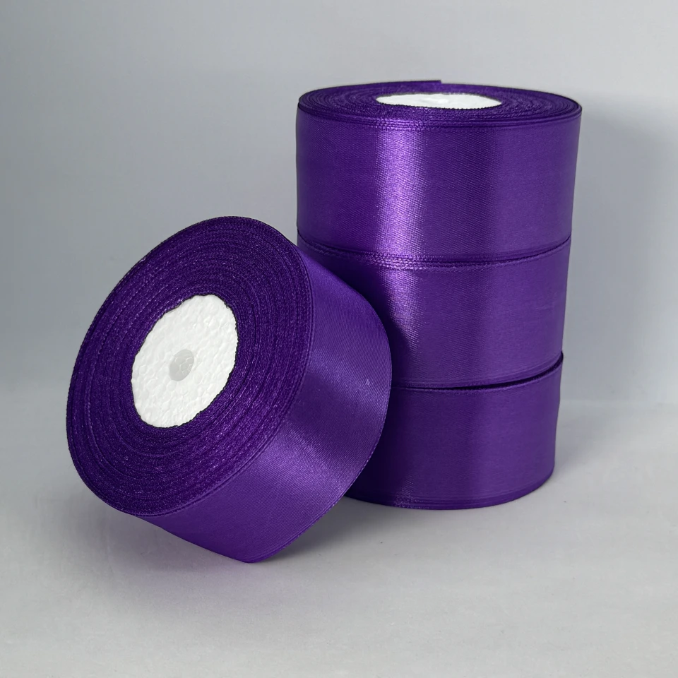 Лента атласная 4 см (5*36 ярдов), 46 фиолетово-баклажановый