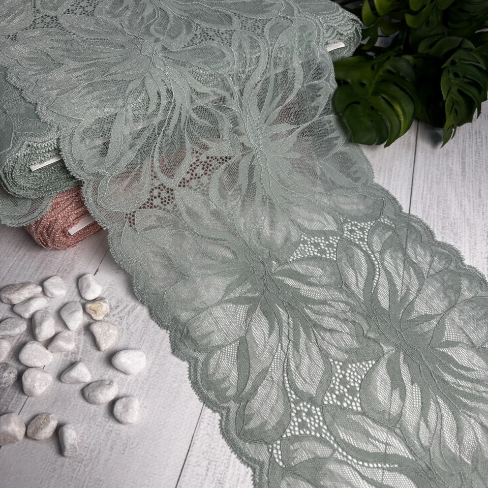 Мереживо стрейч (1117) 20,5 см (25 м.), аквамарин