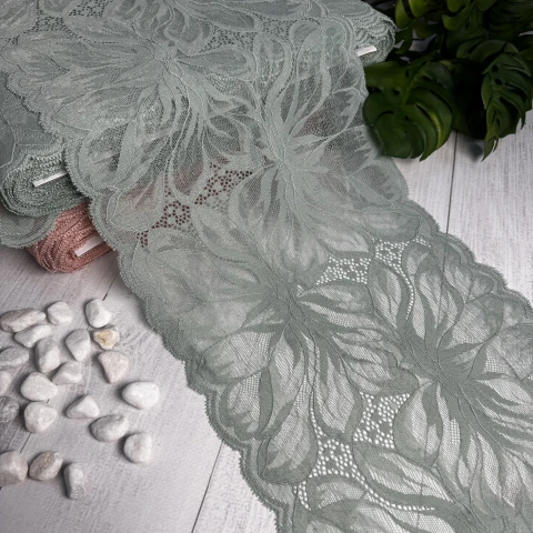 Мереживо стрейч (1117) 20,5 см (25 м.), аквамарин