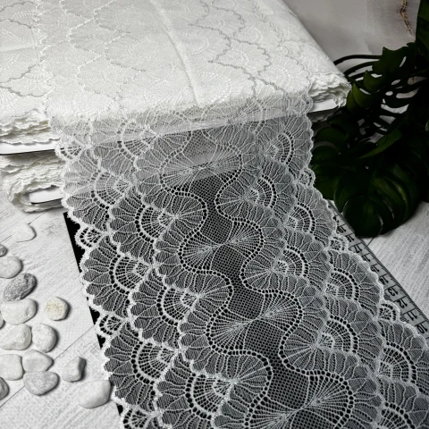 Мереживо стрейч (1125) 21,5 см (25 м.), білий