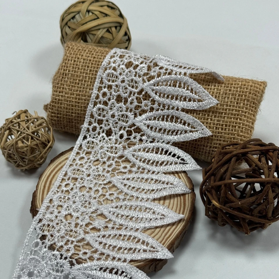 Мереживо поліестер 9090 8,5 см.(15 ярдів/13.5 м.), білий