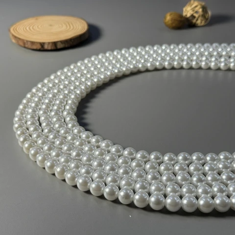 Перли на нитці 12 мм 1 кг, білий
