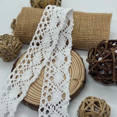 Мереживо макраме 6001 4,5 см (110 ярдів/100,5 м.), білий