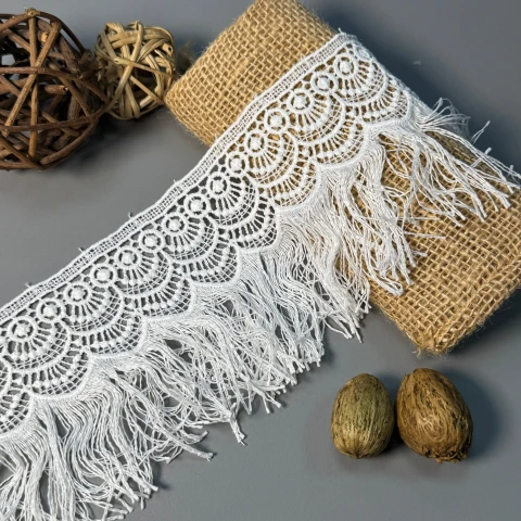 Мереживо поліестер AL-1224 10 см (21.5 метрів), молочний