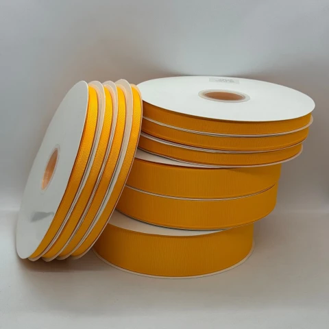 Стрічка репс 1 см (25*100 ярд/ 91 м.), 1016 жовтий янтарний