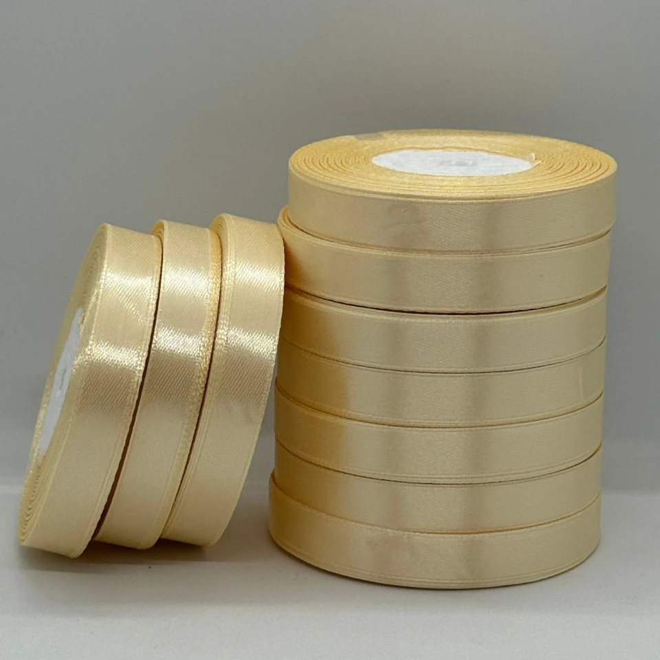 Стрічка атласна 1.2 см (10*36 ярдів), 02 темний молочний