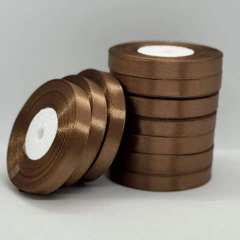 Лента атласная 1.2 см (10*36 ярдов), 30 коричневый