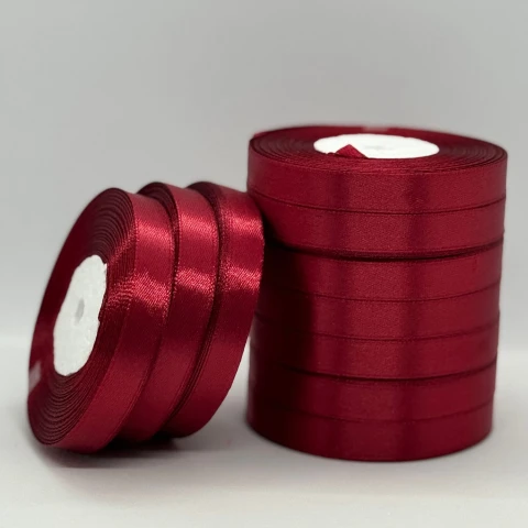 Лента атласная 1.2 см (10*36 ярдов), 48 вишневый