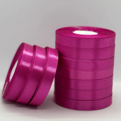 Стрічка атласна 1.2 см (10*36 ярдів), 95 фуксія