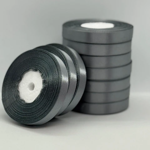 Стрічка атласна 1.2 см (10*36 ярдів), 180 темний сірий