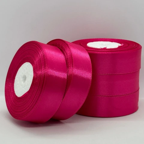 Стрічка атласна 2.5 см (5*36 ярдів), 28 малиновий