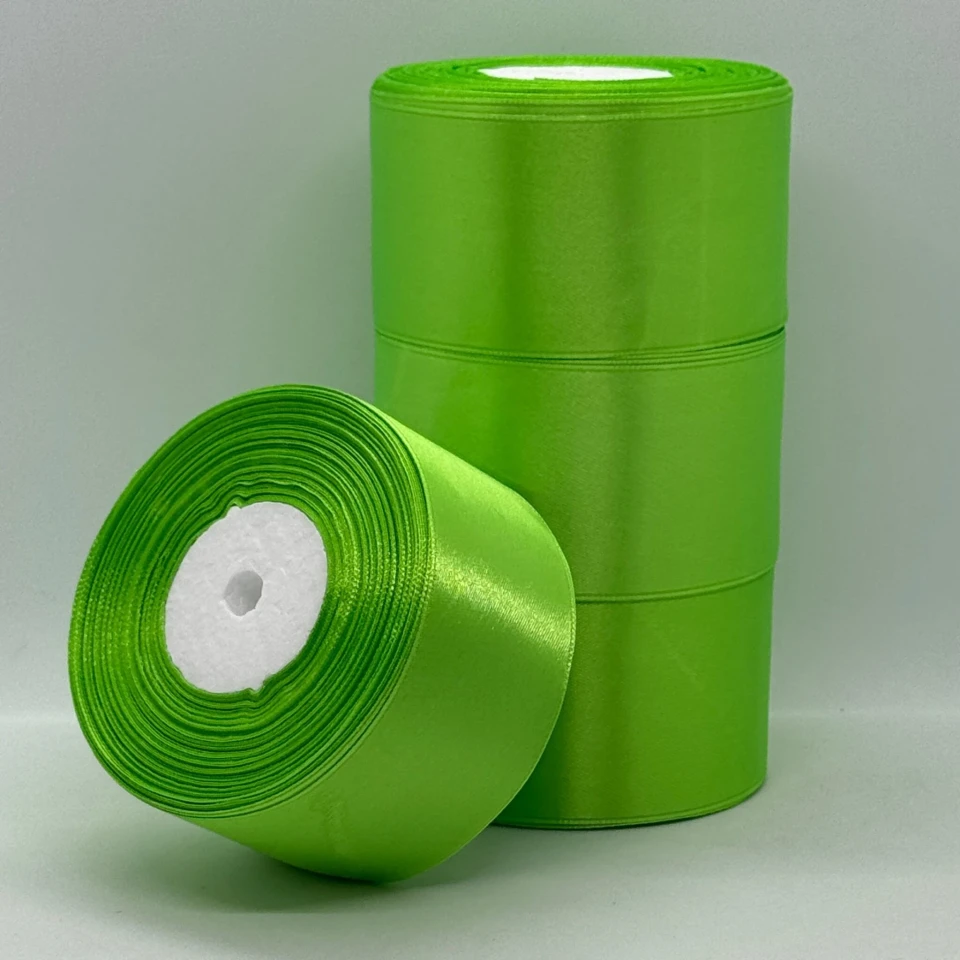 Стрічка атласна 5 см (4*36 ярдів), 137 зелена весна