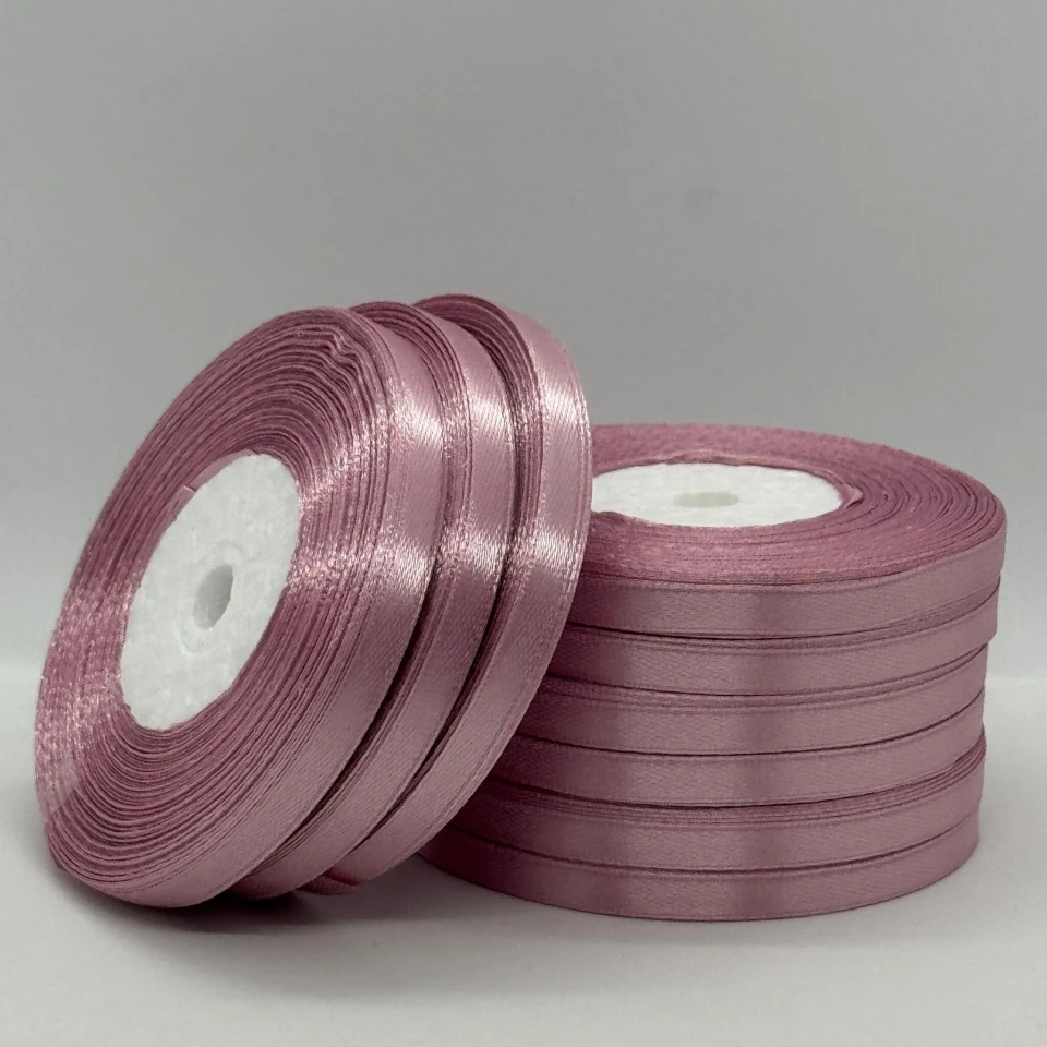 Стрічка атласна 0.6 см (10*36 ярдів), 169 рожеве золото