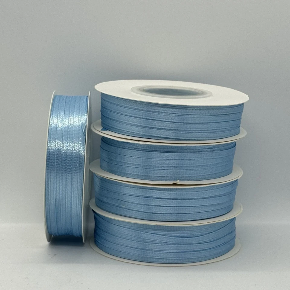 Стрічка атласна 0.3 см (5*100 ярдів), 187 блакитний