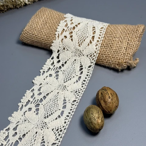 Мереживо макраме 12-3 7 см.(100 ярдів/91,4 м.), бежевий