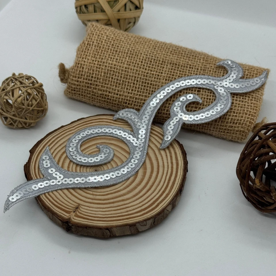 Аплікація клейова люрекс 8569 (20 шт.), срібло