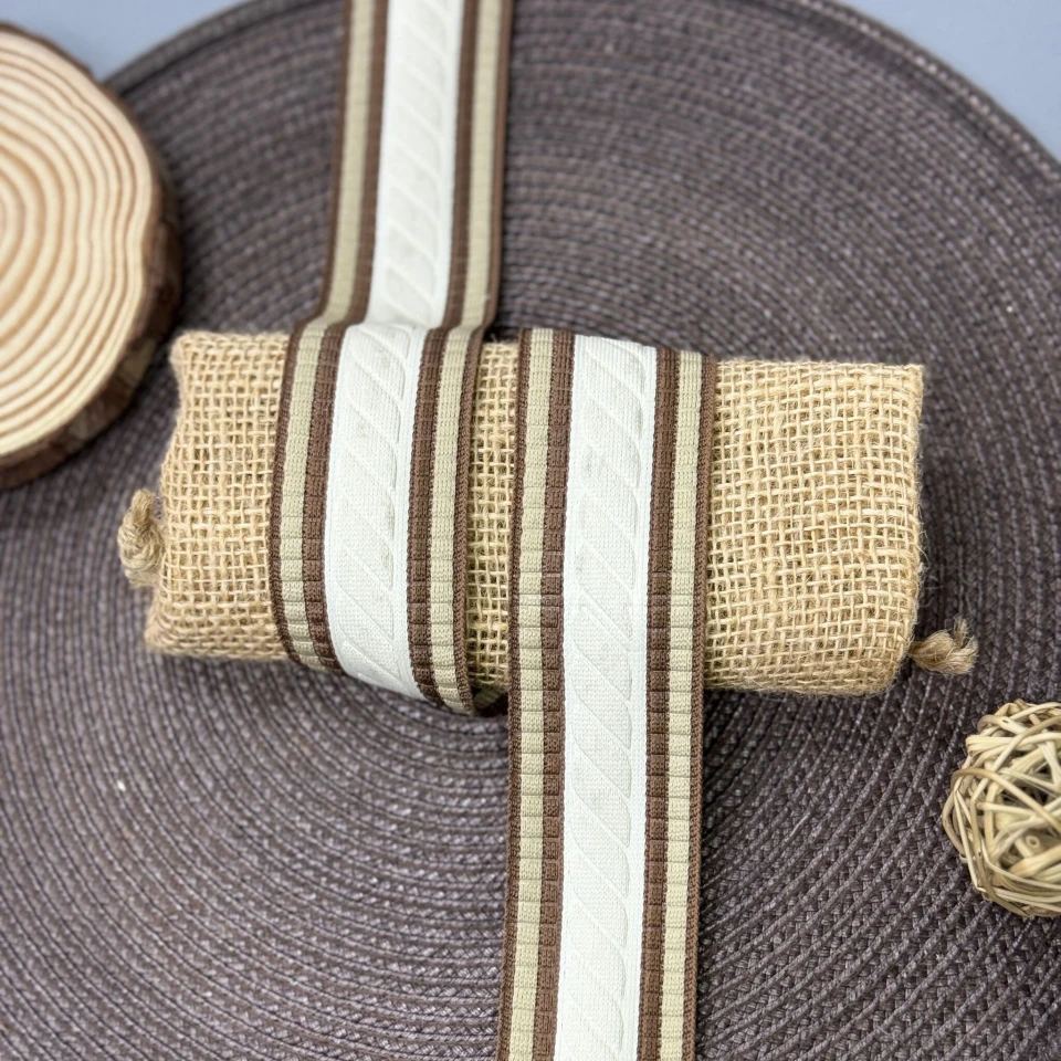 Лампас трикотажний D#1 4 см (50 м), молочний