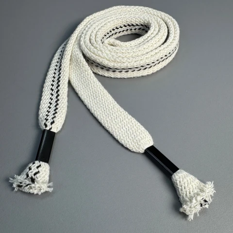 Шнурок широкий зіг-заг (140 см), білий