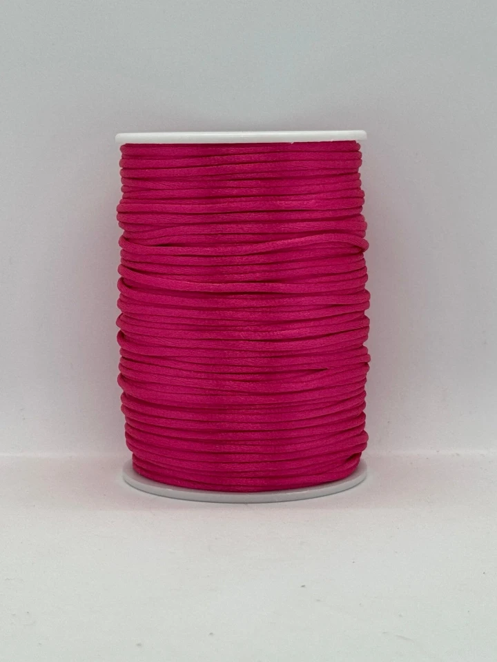 Шнур атласний корсетний 2.3 мм (100 ярдів/91,44 м.), 25 світлий малиновий