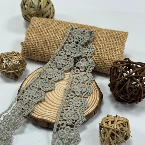 Мереживо поліестер 9029 4 см.(15 ярдів/13.5 м.), сірий