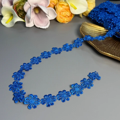 Мереживо поліестер ВВ102551а 2,5 см(30 ярдів/27.3 м.), 40 електрик