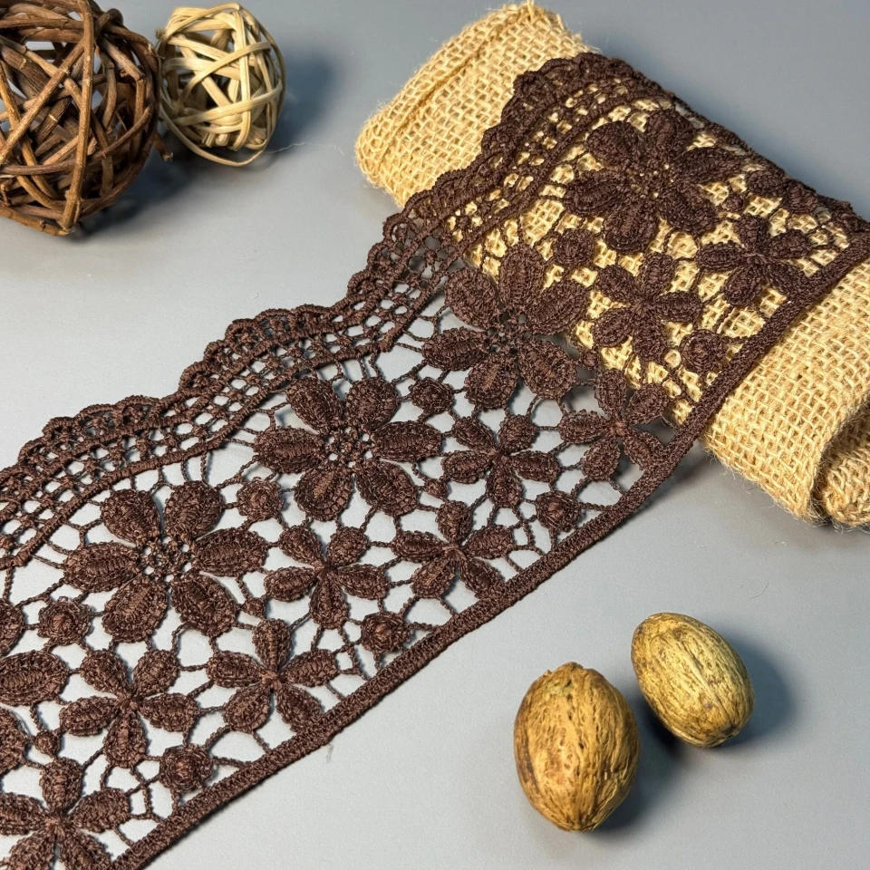 Мереживо поліестер 147 10 см.(19.8-20 метрів), коричневий (19.8 метрів)