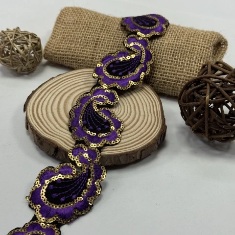 Тасьма клейова люрекс 7107 (4.8 м), фіолетовий