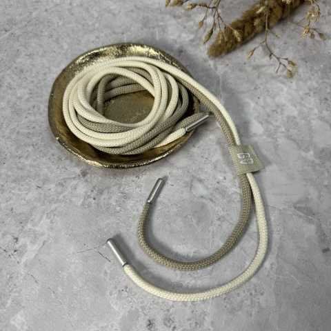 Шнурок в штаны круглый двойной (140 см), молочный+бежевый