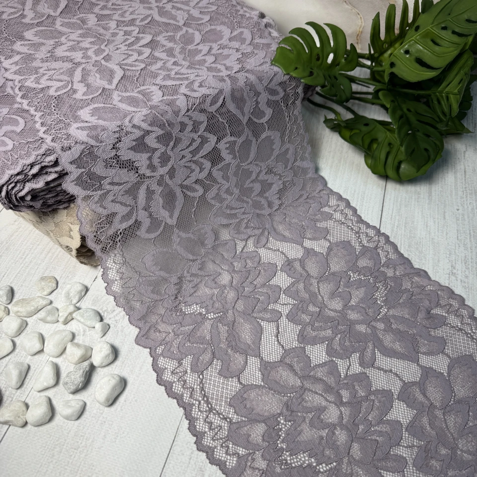 Мереживо стрейч (1113) 21,5 см (25 м.), лавандовий