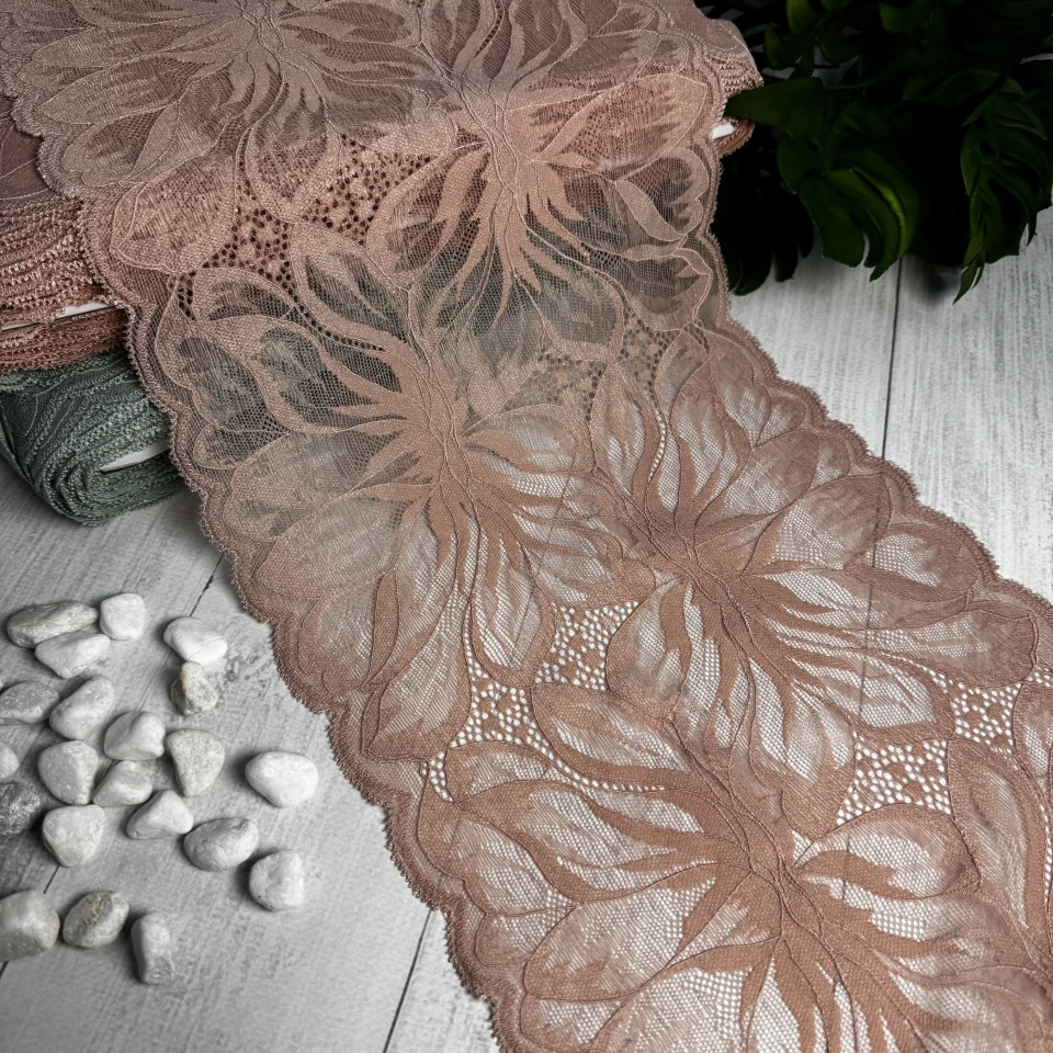 Мереживо стрейч (1117) 20,5 см (25 м.), персик