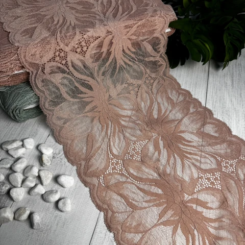 Мереживо стрейч (1117) 20,5 см (25 м.), персик