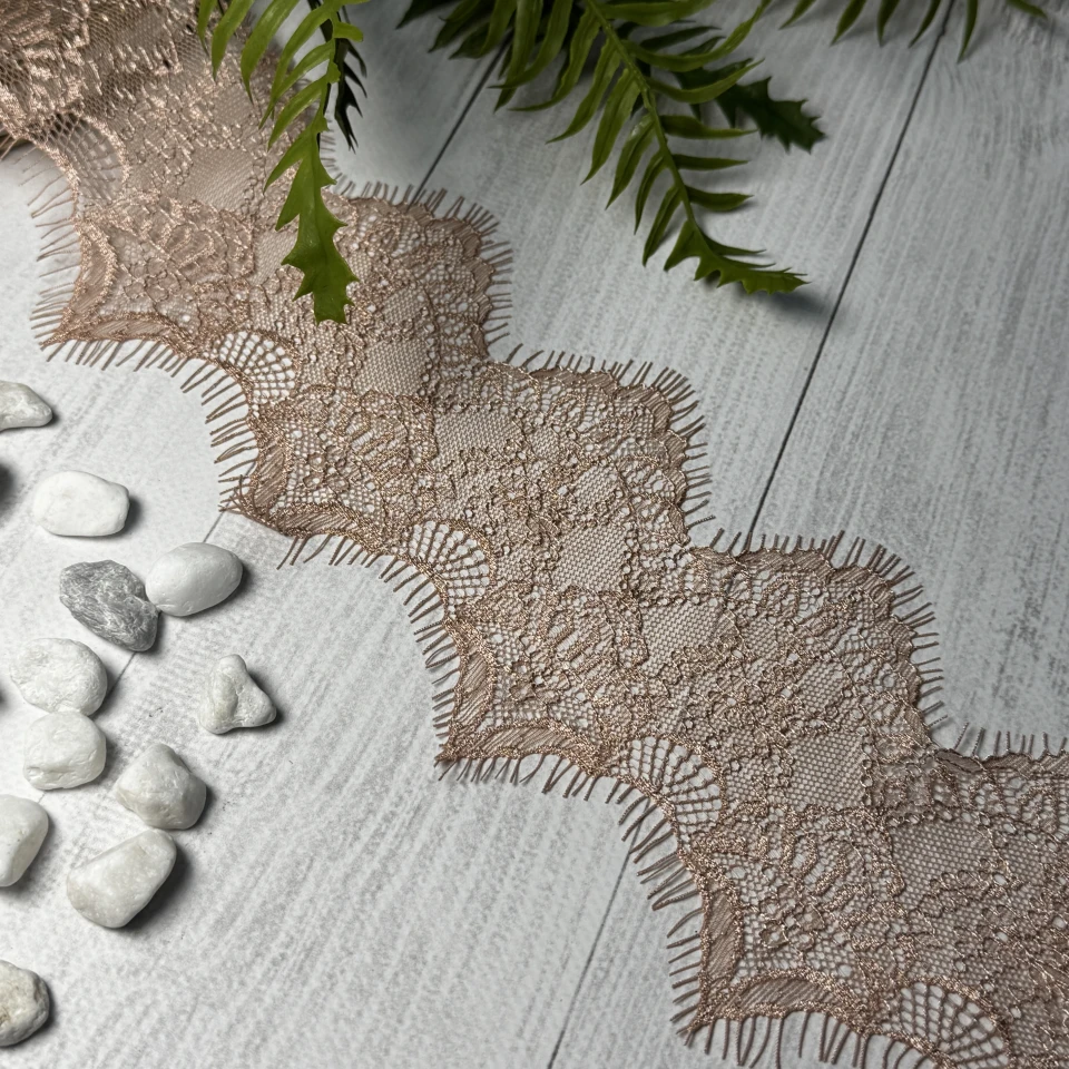 Мереживо французьке J73087 11 см. (10*3 м.), пудровий