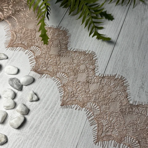 Мереживо французьке J73087 11 см. (10*3 м.), пудровий