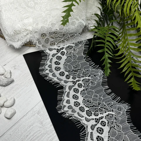 Мереживо французьке 921 см. (10*3) /12 см., теплий білий