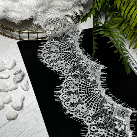 Мереживо французьке 928 см. (10*3) / 13,5 см, теплий білий