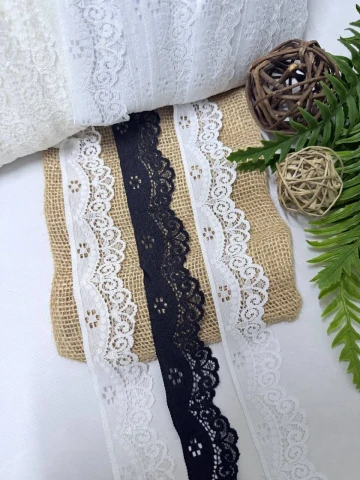 Мереживо стрейч 86002 3,5 см (71 ярдів/77 м.), білий (75 ярд)