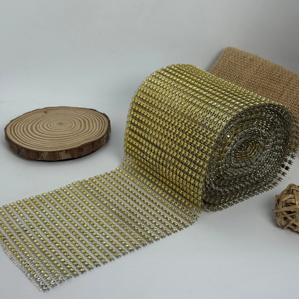 Тасьма пластикова імітація 24 ряда 12 см (10 ярдів/9,14 м.), золото