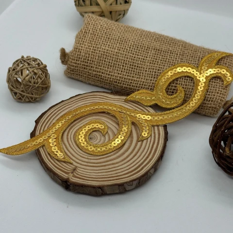 Аплікація клейова люрекс 8569 (20 шт.), золото