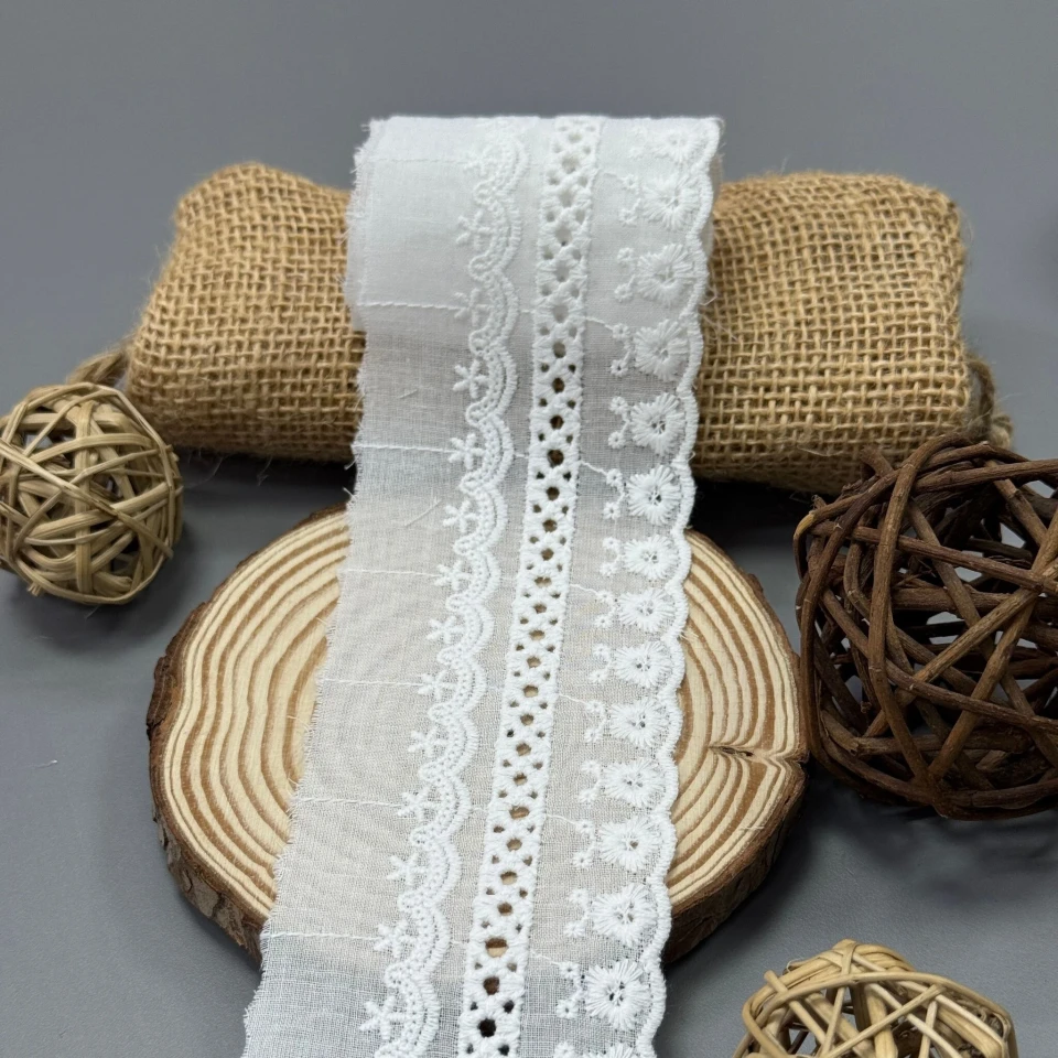 Мереживо прошва 6110 6,5 см(160 ярдів/146,3 м.), Білий