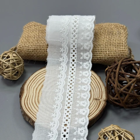 Мереживо прошва 6110 6,5 см(160 ярдів/146,3 м.), Білий