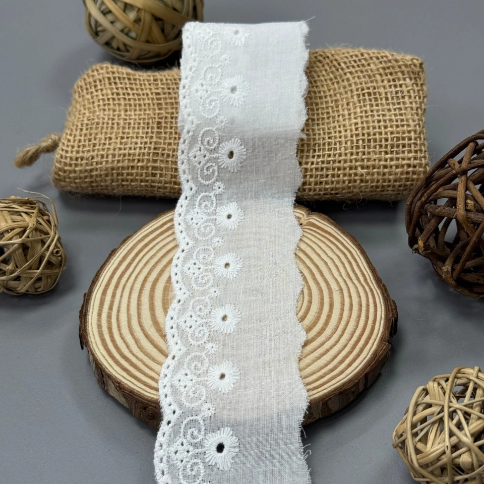 Мереживо прошва 8070 5,5 см.(32 ярдів/29,2 м.), Білий