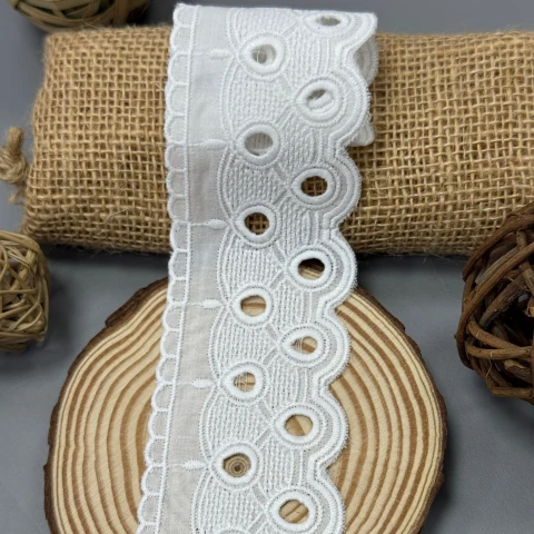 Кружево прошва АL1152 5,5 см.(15 ярдов/13,7 м.), теплый белый