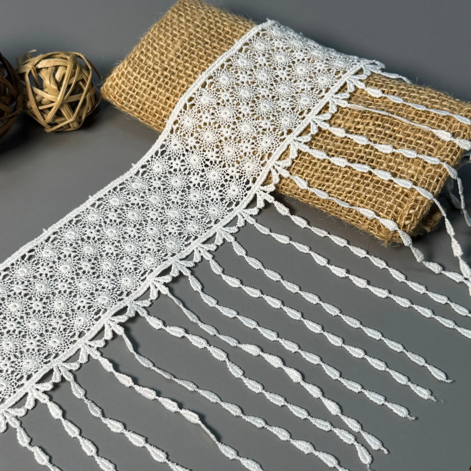 Мереживо поліестер AL-1262 17 см (15.4 метрів), молочний