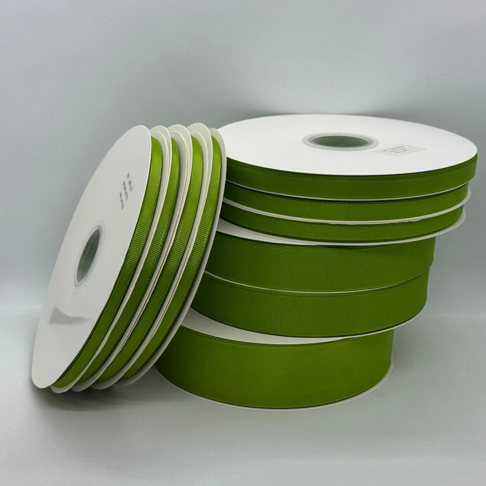 Стрічка репс 2,5 см (12*100 ярдів/91 м.), 1108 зелений цитрус